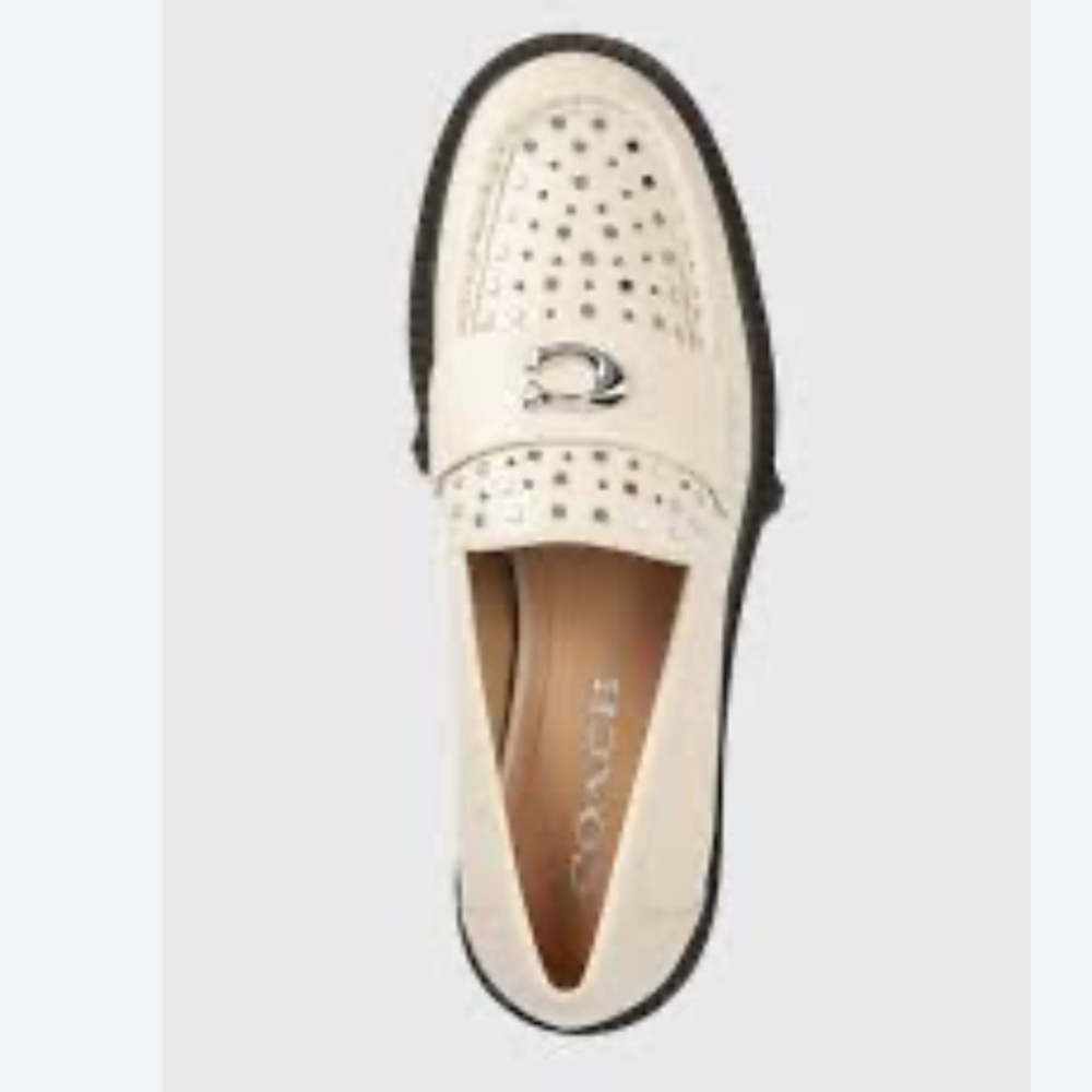 Coach Leela Chalk Studded Loafers - Sz. 10 - New in Box - Picture 3 of 8